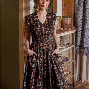 Mata Traders Midi dress with Dusk Floral Pattern